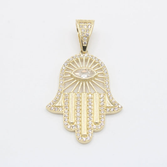 14K Mano De Fatima Gold Pendant