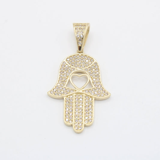 14K Mano De Fatima Gold Pendant