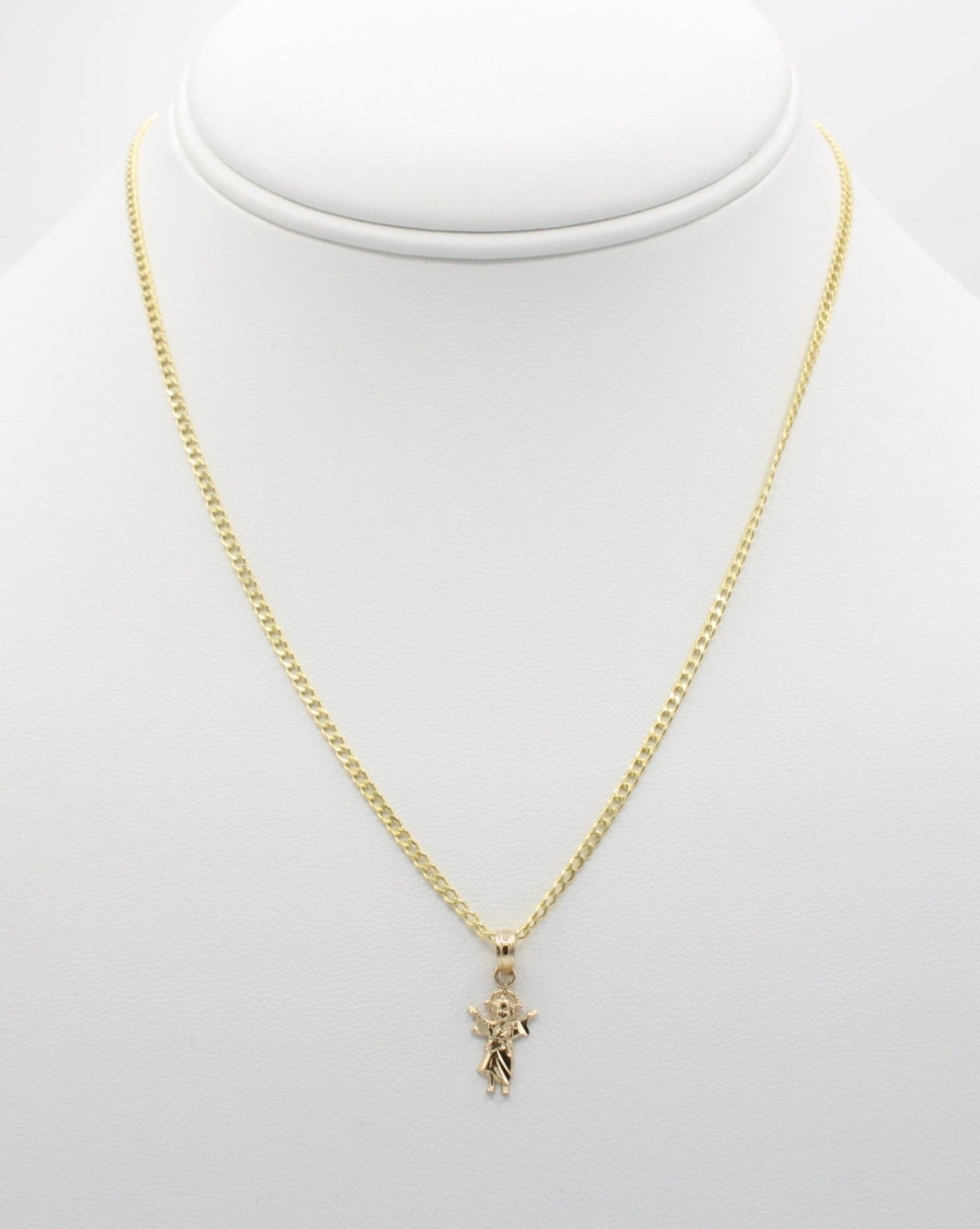 "NEW" 14K Divino Nino Pendant W- Hollow Cuban Chain.