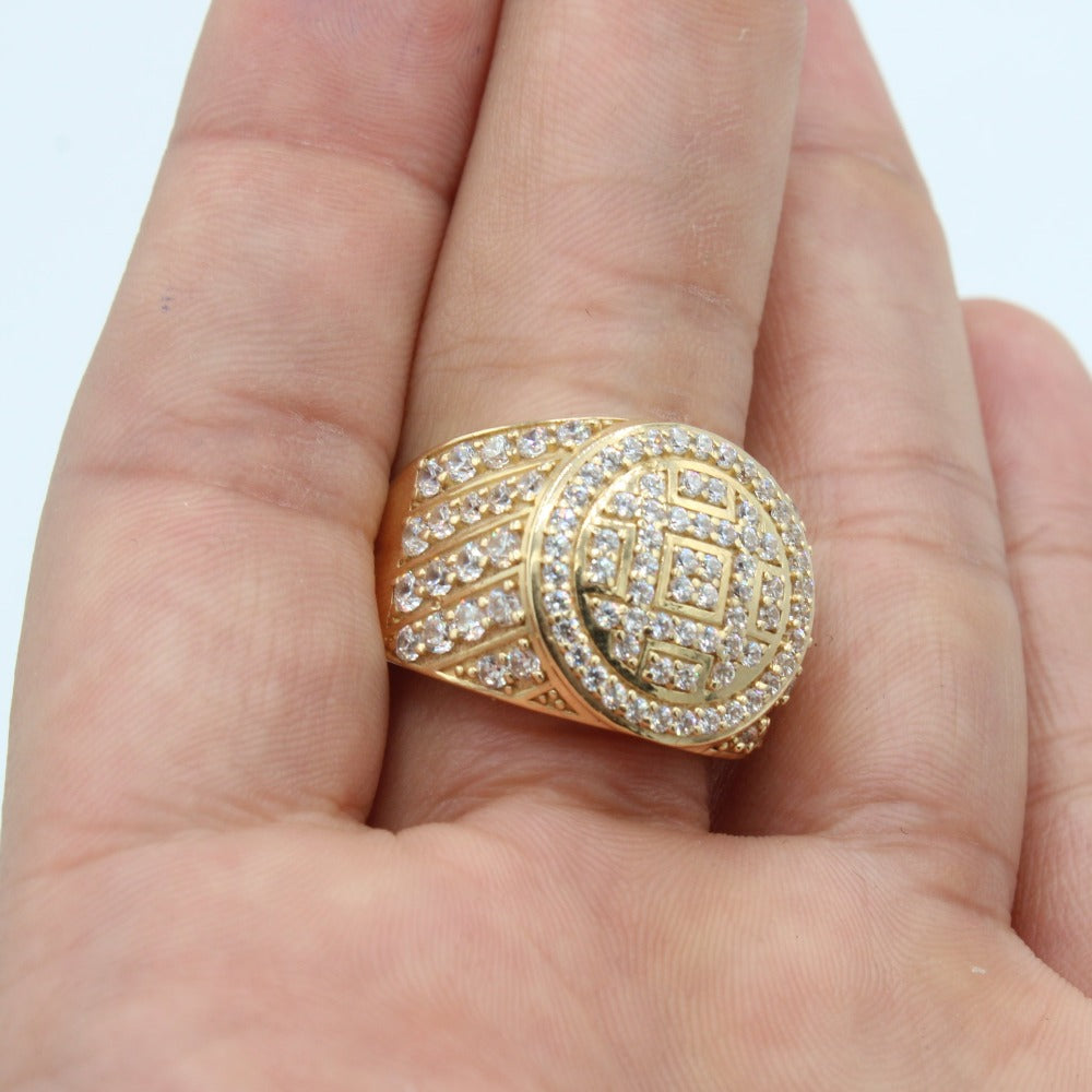 * NEW * 14k Men's Ring CZ -   Made of real 14k yellow gold