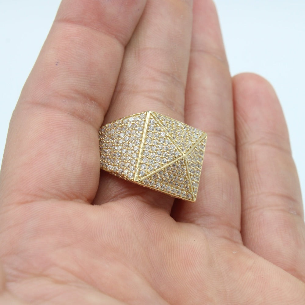* NEW * 14k Men's Ring CZ-   Made of real 14k yellow gold