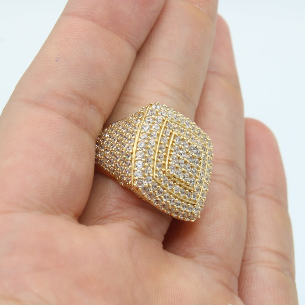 * NEW * 14k Men's Ring CZ -   Made of real 14k yellow gold