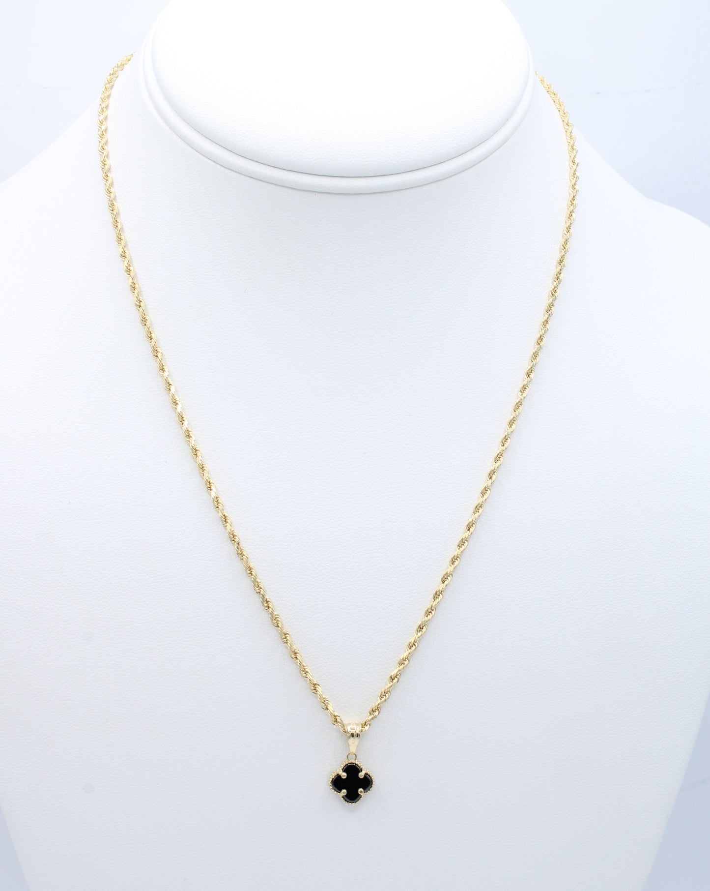 14K Rope Chain and Trebol pendant