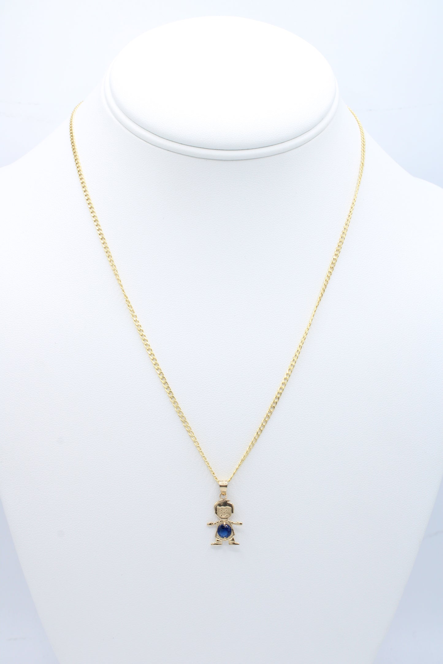 14K Gold Hollow Chain and Niño Pendant