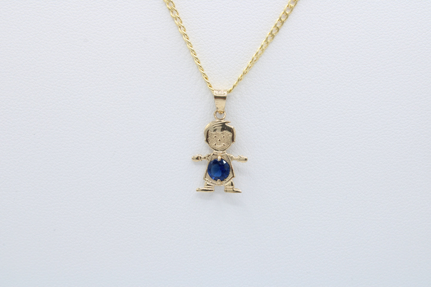 14K Gold Hollow Chain and Niño Pendant