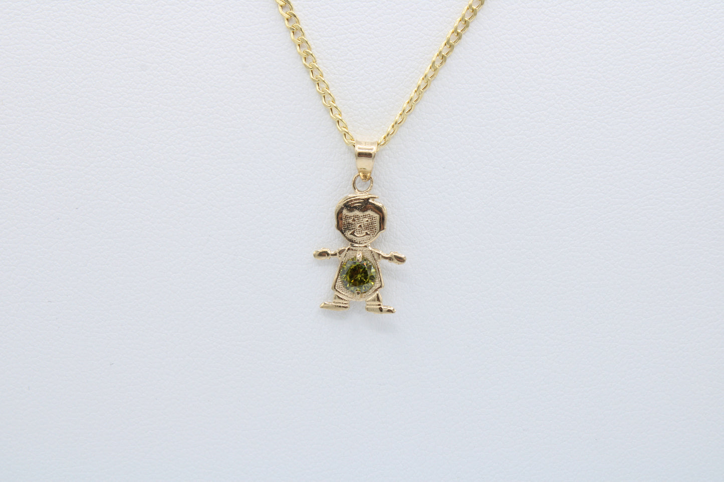 14K Gold Hollow Chain and Niño Pendant