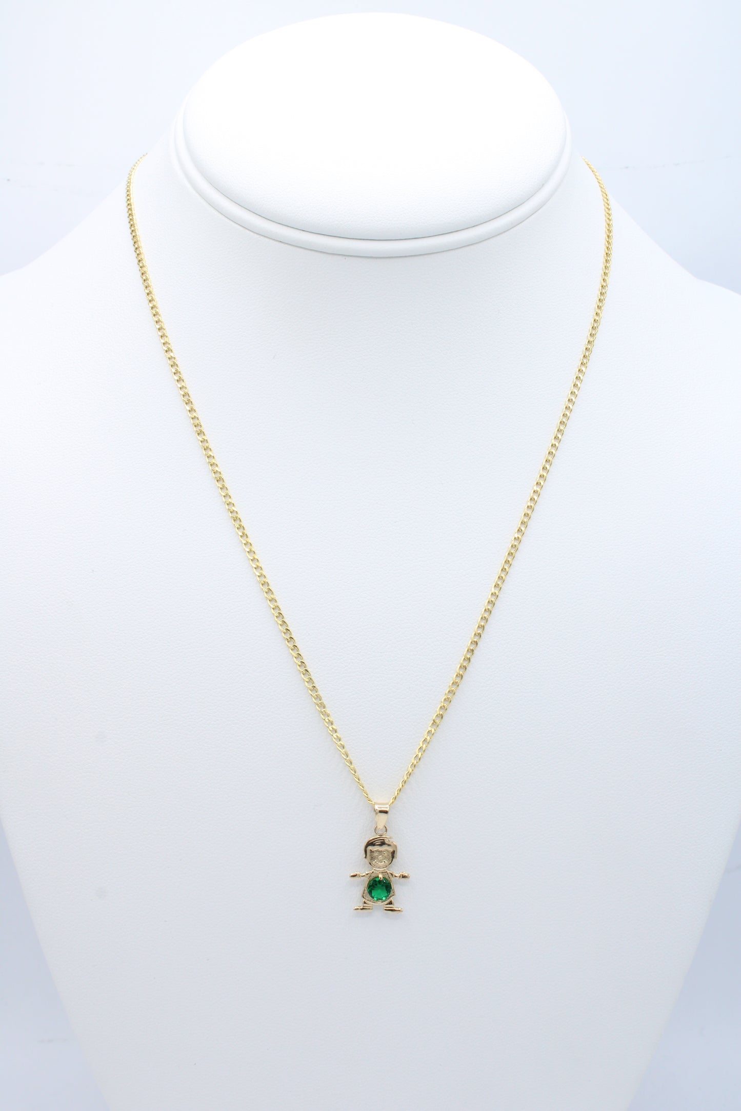 14K Gold Hollow Chain and Niño Pendant