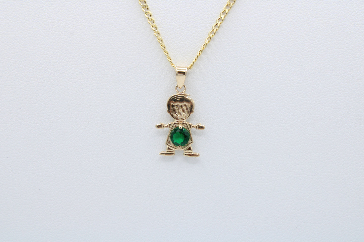 14K Gold Hollow Chain and Niño Pendant