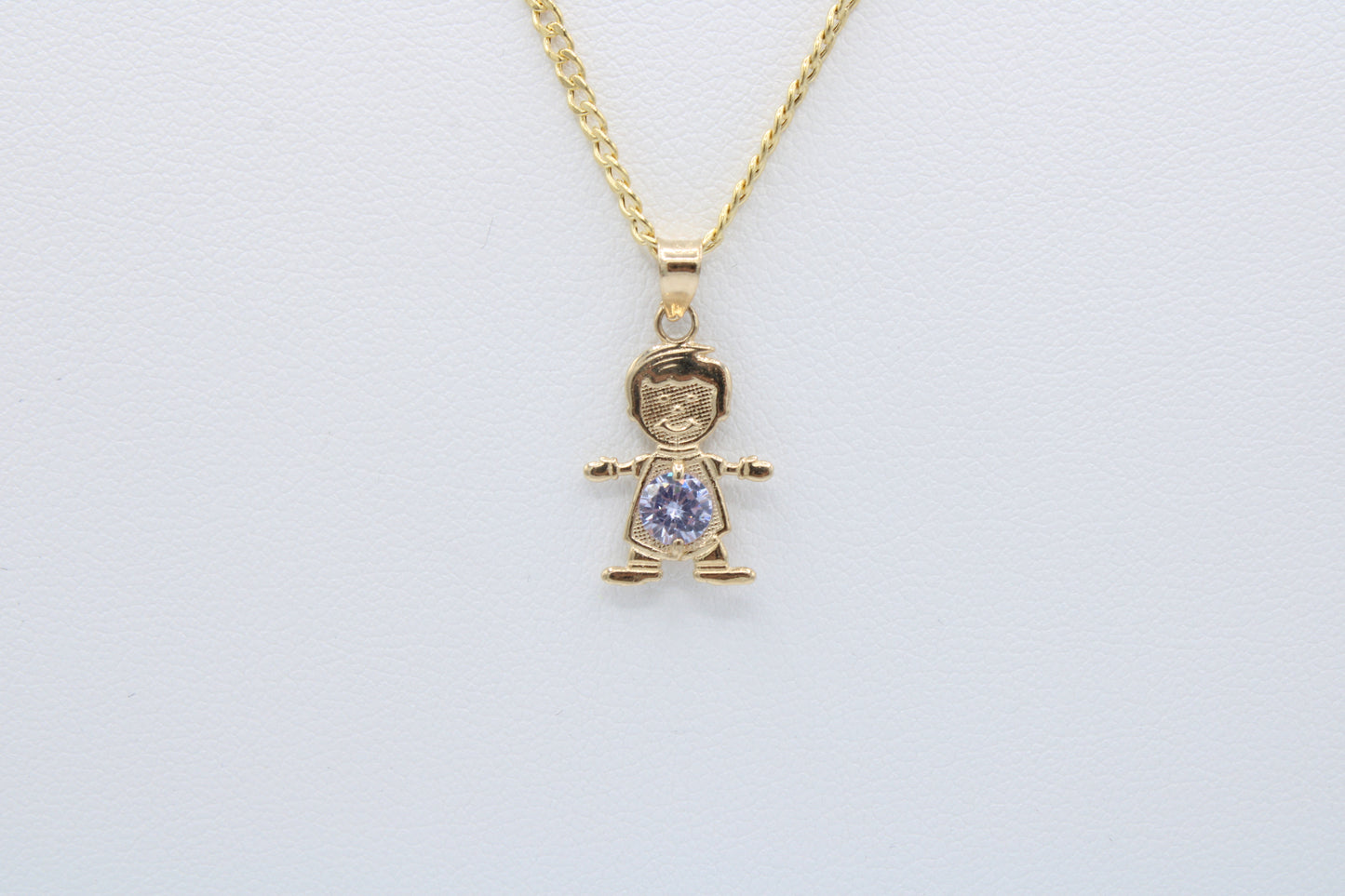 14K Gold Hollow Chain and Niño Pendant