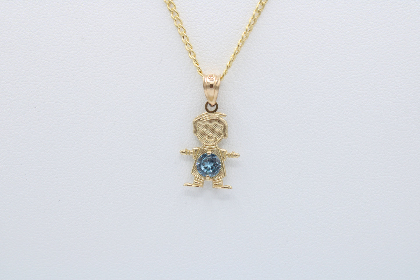 14K Gold Hollow Chain and Niño Pendant