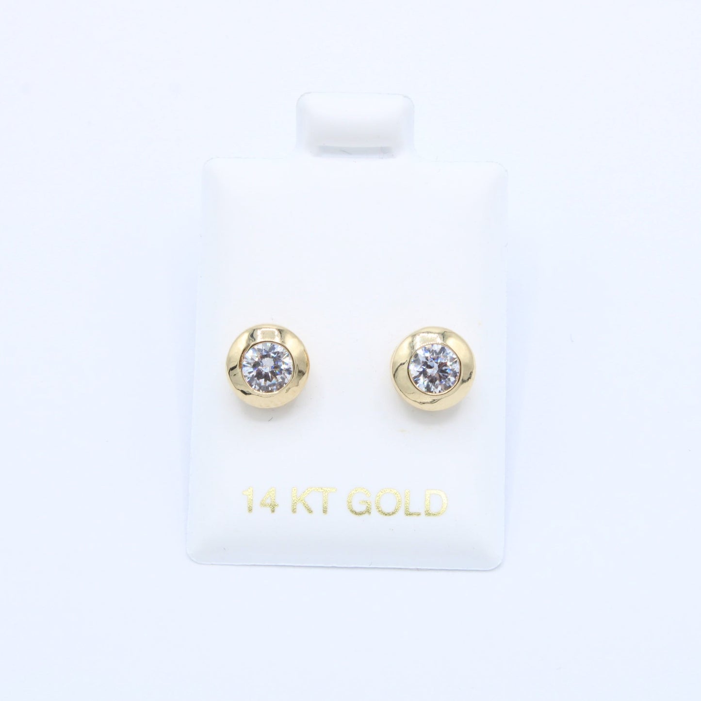 NEW 14K Round Cz Earring