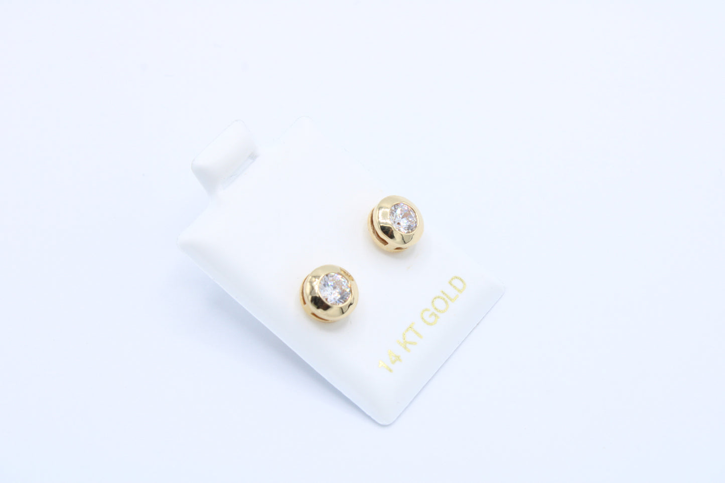 NEW 14K Round Cz Earring